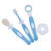 IWOWHERO Toothbrush Silicone Training Kit for Newborns and Soft Ultrafine Bristles with Tongue Cleaner Gentle Gum Massage Oral Care for Oral Hygiene Blue view 1
