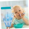 IWOWHERO Toothbrush Silicone Training Kit for Newborns and Soft Ultrafine Bristles with Tongue Cleaner Gentle Gum Massage Oral Care for Oral Hygiene Blue view 3