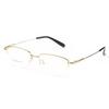 OLOAMAILE Reading Glasses High Magnification Power Titanium Half Frame Ultra Clear Men +8.0 +9.0 Blue Light Blocking Reader (Gold, 9.5, x) view 1