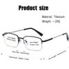OLOAMAILE Reading Glasses High Magnification Power Titanium Half Frame Ultra Clear Men +8.0 +9.0 Blue Light Blocking Reader (Gold, 9.5, x) view 2