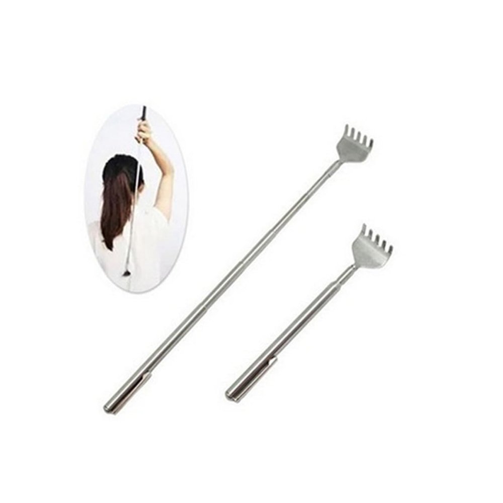 HAKIDZEL 2pcs Retractable Stainless Steel Telescoping Back Scratchers Portable Claw Design for Home Office Travel Itch Relief Tool