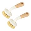 Mikinona 2pcs Small Dish Scrub Brush with Sustainable Handle and Non-Scratch Sisal Bristles Multi-Functional Pot and Bowl Cleaner for Kitchen Bathroom and Restaurant Use view 1