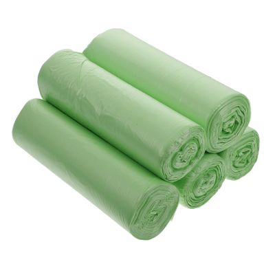 HAKIDZEL 100Pcs Biodegradable Garbage Bags Thickened Compost Bags for Home Kitchen Hotel Use Corn Starch Disposable Waste Liners with Convenient Tear Design Extra Strong and Odor- Light
