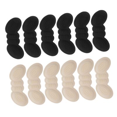 HAKIDZEL 6 Pairs Thick Heel Protectors for Women Anti-Slip Heel Pads for Blister Prevention for Sandals Sneakers Black and Nude