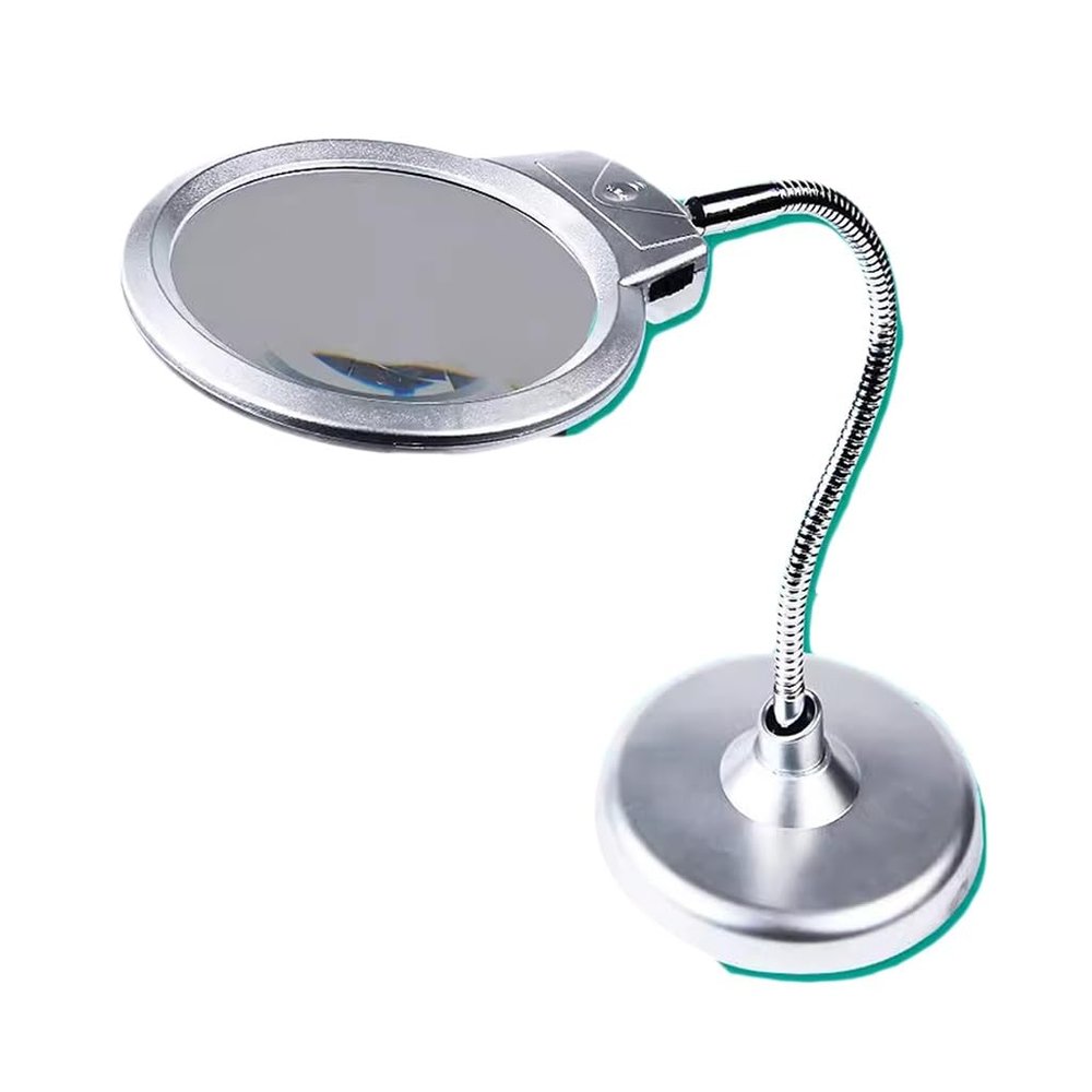 10x 20x Desktop Magnifier with Lighted Led Illuminated Magnifying Glass, Hands-Free Reading, Seniors, Hobby, Electronic Cell Phone Repair
