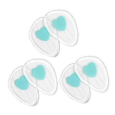PLAFOPE 3 Pairs Foot Pads High Elastic Shock Absorbing Metatarsal Cushions with Adhesive Backing for Relief Comfortable Forefoot Support in Shoes for Men and Women
