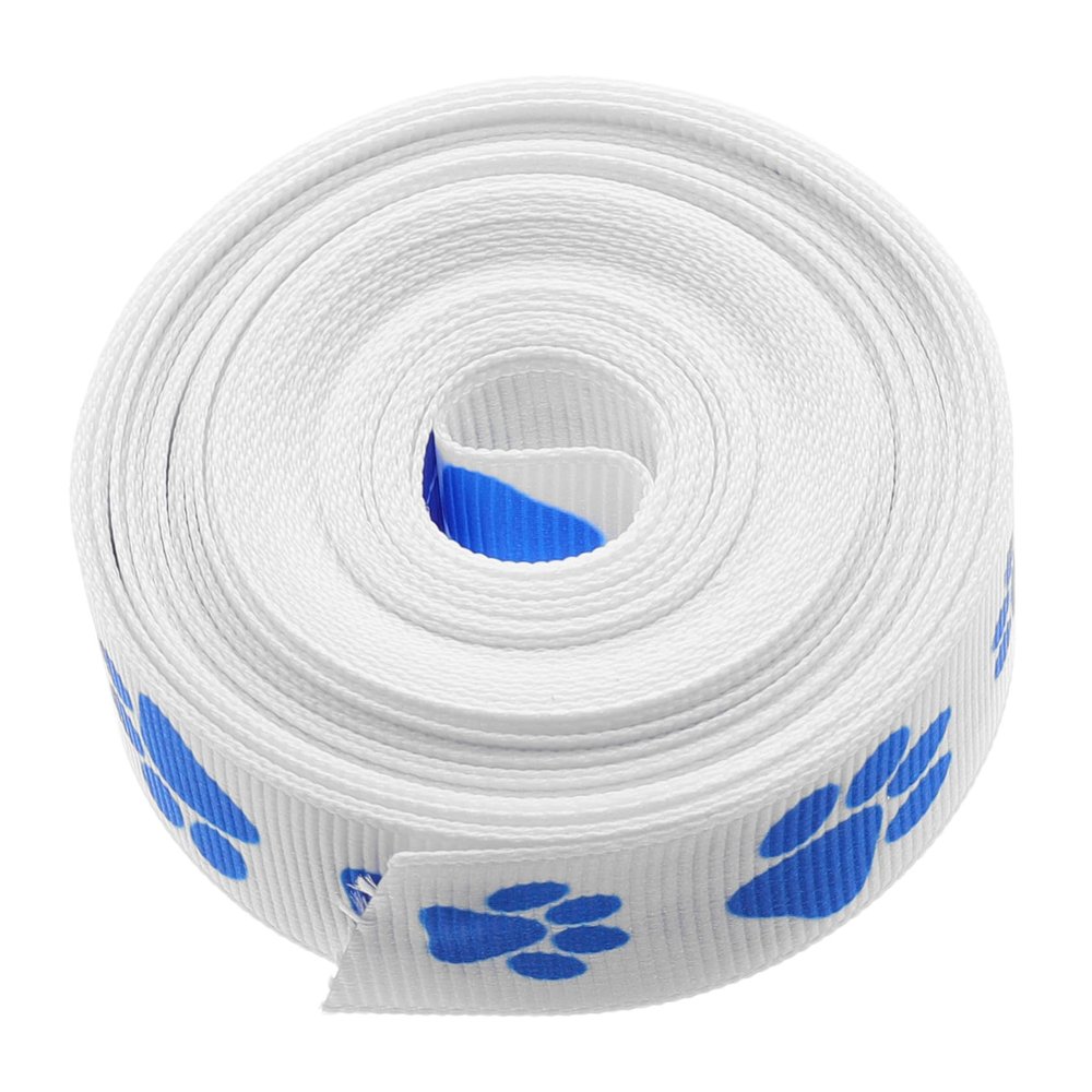 ORFOFE Blue Animal Paw Print Polyester Ribbon for Present Wrapping Wide Yards Long Soft Crafted Ribbon for DIY Packaging Wreaths Party Decorations and Home Craft Projects