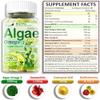 Algae Gummies, Omega 3 Gummies 2200mg from Algae Oil | DHA 640mg & EPA 290mg| Vegan | for Women & Men | CoQ10 | Astaxanthin | Vitamin A, E, D3 for Brain, Eye, Antioxidant, Sugar Free, 1Pack view 2
