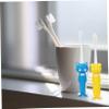 Beatifufu 4 Sets Cartoon Toothbrush with Suction Cup and Racing Ergonomic Manual Brush Head for S Teeth Care Washable Handles for Easy Grip and Independent Brushing view 3