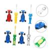 Beatifufu 4 Sets Cartoon Toothbrush with Suction Cup and Racing Ergonomic Manual Brush Head for S Teeth Care Washable Handles for Easy Grip and Independent Brushing view 4