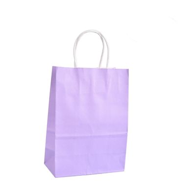 CONGARTENO 50Pcs Purple Kraft Paper Handle Bags Recyclable Gift for Retail Shopping Party Favor Merchandise Kraft Packaging Bags