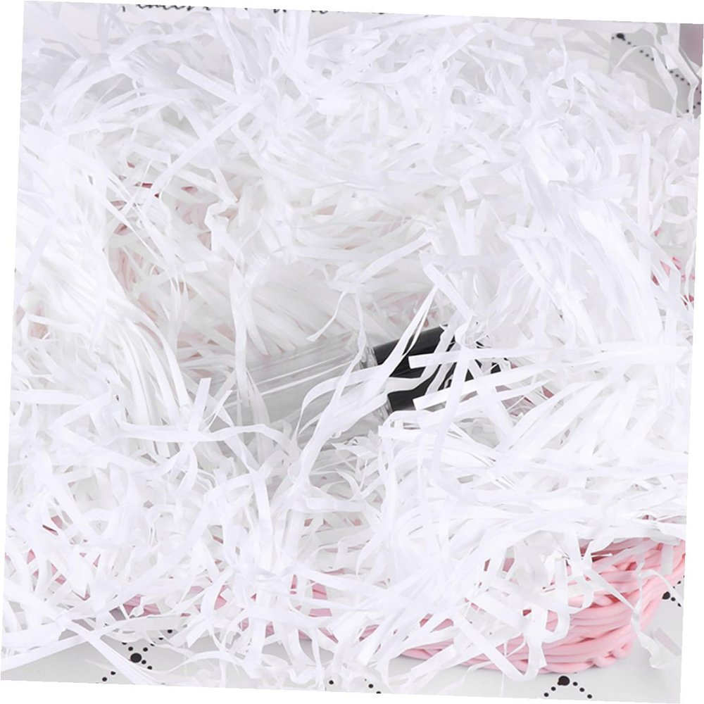CONGARTENO White Shredded Paper Filament for Box Filling Creative Crinkle Cut Decorative Filler for Party Supplies Wedding Birthday Christmas Packaging