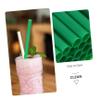 HAKIDZEL 100pcs Thick Plastic Drinking Straws Flat Mouth Design PP Material for Smoothies Milkshakes Cocktails Parties and Bar Supplies in Green view 3