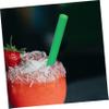 HAKIDZEL 100pcs Thick Plastic Drinking Straws Flat Mouth Design PP Material for Smoothies Milkshakes Cocktails Parties and Bar Supplies in Green view 4