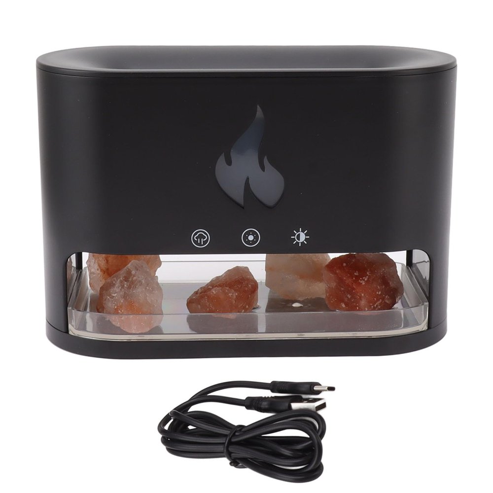 250ml Air Diffuser Humidifier, 7 Colors Aromatherapy Diffuser with 3D Simulation Effect, ABS and Salt Stone Material, and for Home Use,