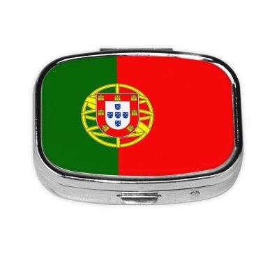 Portuguese Flag Patterned Square mini Pill Box, can be Put into Wallet or Pocket Travel Pill Box, Store Various Small Items