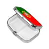 Portuguese Flag Patterned Square mini Pill Box, can be Put into Wallet or Pocket Travel Pill Box, Store Various Small Items view 2
