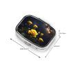 Beautiful Yellow Roses Patterned Square mini Pill Box, can be Put into Wallet or Pocket Travel Pill Box, Store Various Small Items view 3