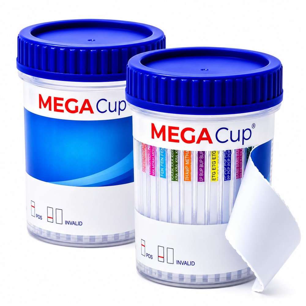 Emnce Mega Cup 19 Panel Urine Screening Kits - At Home Urine Screen Kit for Easy Personal Discreet Solution (25 Pack)