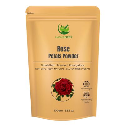 Hasyadeep Rose Petals Powder | Rosa damascena | Traditional Ayurvedic Herb (500gm) (100gm/3.52oz)