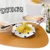 20 Pcs Silverware Set, Long Handle Thickened Design, Black White Polka Dot Pattern, 18/10 Stainless Steel Flatware For 4 People(Black) view 4