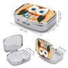 Animal Cartoon Owls Cute Pill Box 2 Compartment Waterproof Pill Case with Mirror Portable for Purse Pocket Daily Medicine Vitamin Organizer Travel Med Container Holder for Fish Oil Supplements view 2