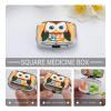 Animal Cartoon Owls Cute Pill Box 2 Compartment Waterproof Pill Case with Mirror Portable for Purse Pocket Daily Medicine Vitamin Organizer Travel Med Container Holder for Fish Oil Supplements view 4