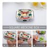 Summer Bus Palm Tree Pill Box 2 Compartment Waterproof Pill Case with Mirror Portable for Purse Pocket Daily Medicine Vitamin Organizer Travel Med Container Holder for Fish Oil Supplements view 4