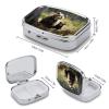 Mother Brown Bears Protect Cubs Pill Box 2 Compartment Waterproof Pill Case with Mirror Portable for Purse Pocket Daily Medicine Vitamin Organizer Travel Med Container Holder for Fish Oil Supplements view 2