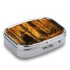 Pumpkins and Ferns Pill Box 2 Compartment Waterproof Pill Case with Mirror Portable for Purse Pocket Daily Medicine Vitamin Organizer Travel Med Container Holder for Fish Oil Supplements view 3