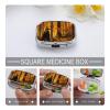 Pumpkins and Ferns Pill Box 2 Compartment Waterproof Pill Case with Mirror Portable for Purse Pocket Daily Medicine Vitamin Organizer Travel Med Container Holder for Fish Oil Supplements view 4