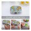 World Map Pill Box 2 Compartment Waterproof Pill Case with Mirror Portable for Purse Pocket Daily Medicine Vitamin Organizer Travel Med Container Holder for Fish Oil Supplements view 4