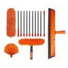 2in1 Ceiling Duster Window Cleaning Brush Telescopic Microfiber Dust Cleaning Brush Glass Wiper Ceiling Window Cleaning Tool(Orange) view 1