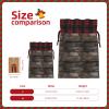 Christmas Drawstring Burlap Gift Bags for Holiday Bag, Rustic Aged Wood Tile Print Treats Candy Wrap Party Pouches view 3