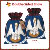 Christmas Drawstring Burlap Gift Bags for Holiday Bag, Louisiana State Flag Print Treats Candy Wrap Party Pouches view 1