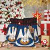 Christmas Drawstring Burlap Gift Bags for Holiday Bag, Louisiana State Flag Print Treats Candy Wrap Party Pouches view 3