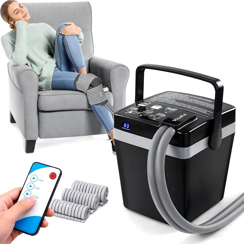 FUPTOS Cold Therapy Machine, Portable Ice Machine for Knee After Surgery with Adjustable Modes & Quiet Pump, for Shoulder Ankle Pain Relief, Cryotherapy Machine Post Surgery Recovery