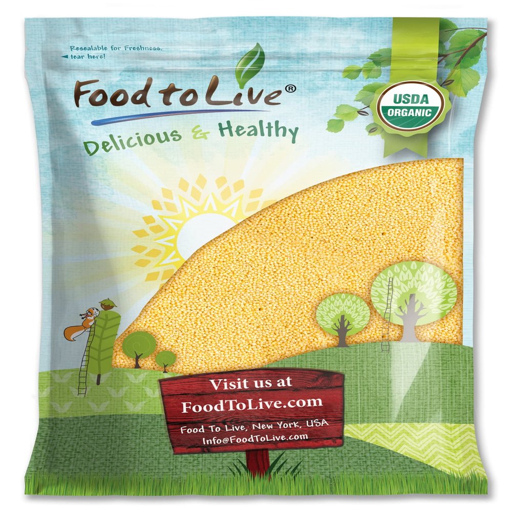 Food to Live Organic Hulled Millet, 15 Pounds - Whole Grain Seeds, Non-GMO, Kosher, Raw, Bulk, Product of the USA