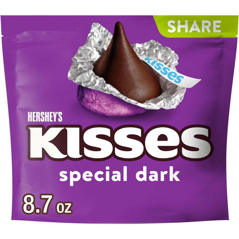 HERSHEY'S KISSES SPECIAL DARK Mildly Sweet Chocolate Candy Share Pack, 8.7 oz
