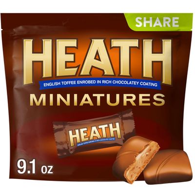 Heath, Miniatures Chocolatey English Toffee Candy Share Pack, 9.1 Ounce