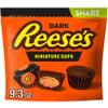 REESE'S Miniatures Dark Chocolate Peanut Butter Cups, Candy Share Pack, 9.3 oz view 1