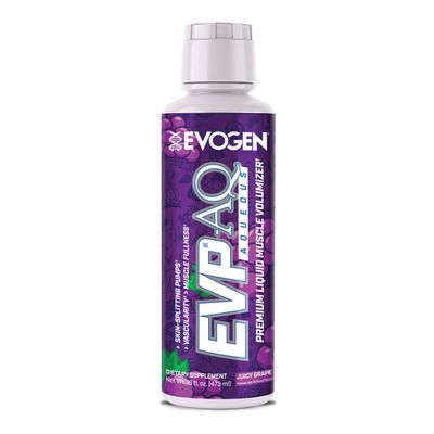 Evogen EVP AQ - Liquid Glycerol Muscle Volumizer | Pre Workout for Pumps, Vascularity, & Hydration | Premium Preworkout for Men & Women | Juicy Grape | 16 fl oz