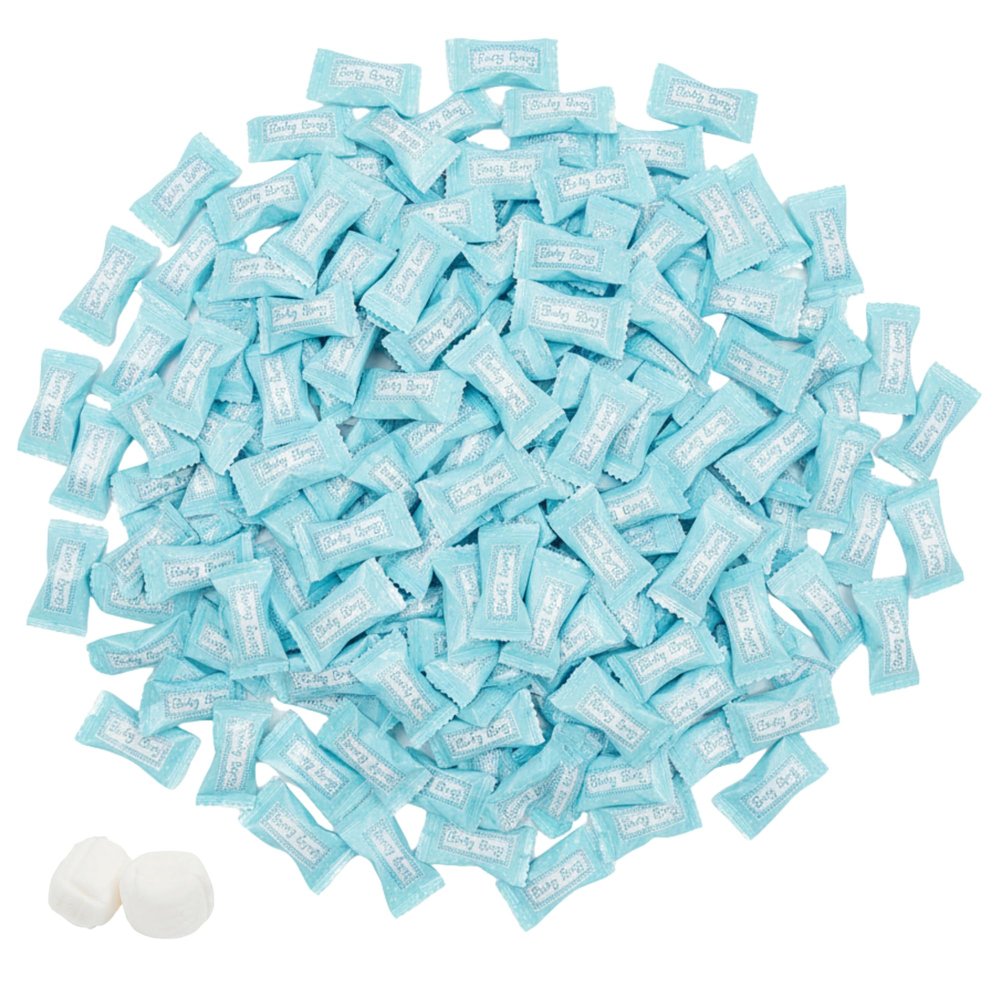 216ct Blue Buttermints Individually Wrapped in Bulk For Baby Shower Favors, Baby Shower Games & Gender Reveal Prizes, Baby Boy Candy Treats (Type2)