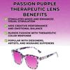Medspex R785 Color Therapy Reading Glasses +2.00 Shiny Pink Quartz/Blue Black/Passion Purple Unisex Fluorescent Light Sensitivity Chromotherapy Chakra Healing view 2