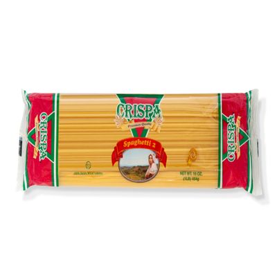 Crispa Premium Quality Spaghetti Pasta #02 1lb (16oz) | Classic Durum Wheat Spaghetti Noodles | Authentic Italian Style Dry Pasta for Cooking & Pantry Essential