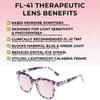 Medspex R785 Color Therapy Reading Glasses +2.25 Shiny Pink Quartz/Blue Black/FL-41 Rose Unisex Fluorescent Light Sensitivity Chromotherapy Chakra Healing view 2