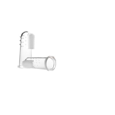 LALADEFIEE 2pcs Finger Toothbrush Oral Massager for Boy Girl Soft Teeth Cleaning Brush with Gentle Gum Massage Transparent Color for Newborns