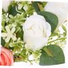 COOLHIYA Artificial Rose Candle Ring Wreath with Vivid Floral Accents Elegant Taper Candle Holder Decoration for Spring Farmhouse Layout Romantic Table Centerpiece for Weddings and Indoor view 2