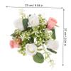 COOLHIYA Artificial Rose Candle Ring Wreath with Vivid Floral Accents Elegant Taper Candle Holder Decoration for Spring Farmhouse Layout Romantic Table Centerpiece for Weddings and Indoor view 3