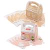 BCOATH 12pcs Christmas Candy Boxes Small House Treat Boxes with Handles Festive Paper Packaging for Cookies Chocolates and Party Favors Portable Wrapping for Holiday Celebrations Pink view 1